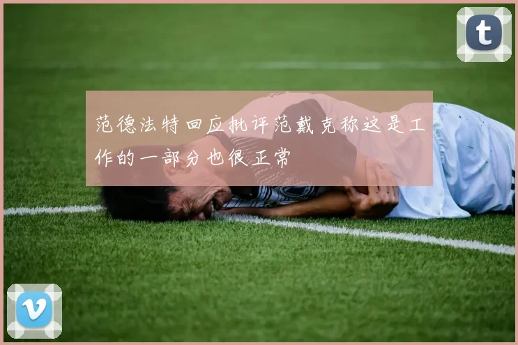 范德法特回应批评范戴克称这是工作的一部分也很正常